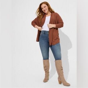 NWT Torrid Cognac Super Soft Ribbed Knit Dolman Sleeve Cardigan Size 1 / 2 1x-2x